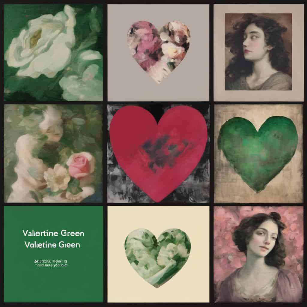 Ρομαντικά πορτρέτα και καρδιές, τέχνη με έμφαση στην εικαστική έκφραση στον χρόνο και την αγάπη, σε έργα ζωγραφικής με φεμινιστικά στοιχεία και αφηρημένες εικονογραφήσεις.