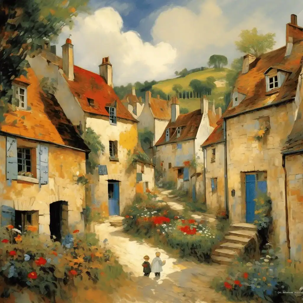 Petit village au pied de la falaise – Charles Cottet